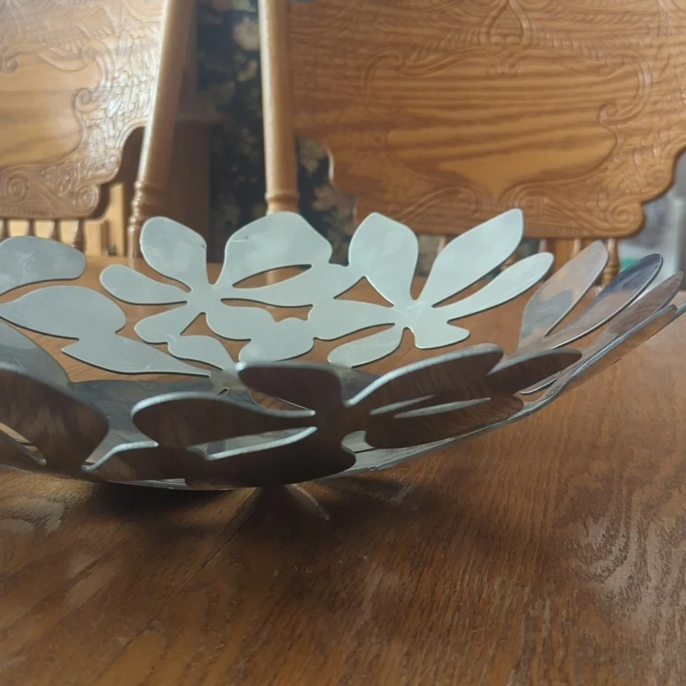 Vintage IKEA Stockholm Floral Metal Daisy Monika Mulder Design Fruit Basket